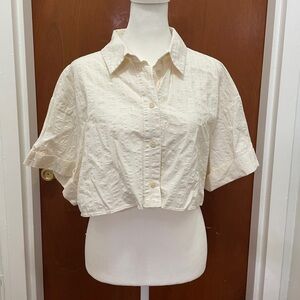 Zara Cropped Linen Top